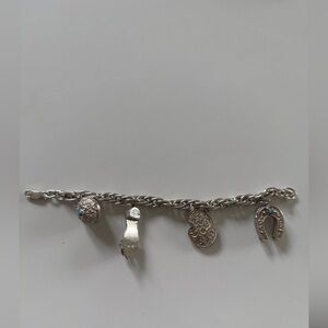 Sterling silver western girls charm bracelet